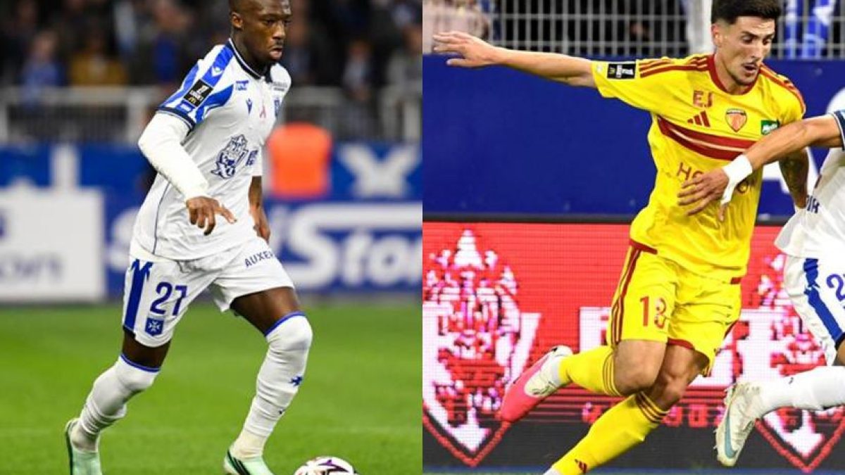 لامين سي ولوكاس بواديز خلال مباراة أوكسير ولو مان في الدوري الفرنسي