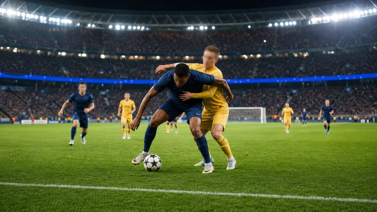 مشهد من ملعب كرة القدم يرافق خبر: PSG beat Barça محور حلقة Football Weekly عن ليلة دوري أبطال أوروبا