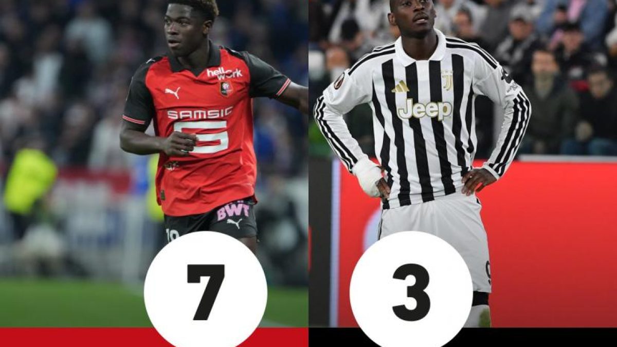 ماهامادو ناغيدا وراندال كولو مواني خلال مباراة يوفنتوس ورين في الدوري الأوروبي